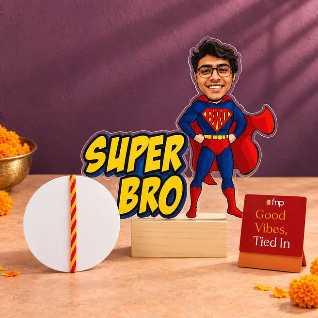 Bhai Dooj Super Bro Caricature Set