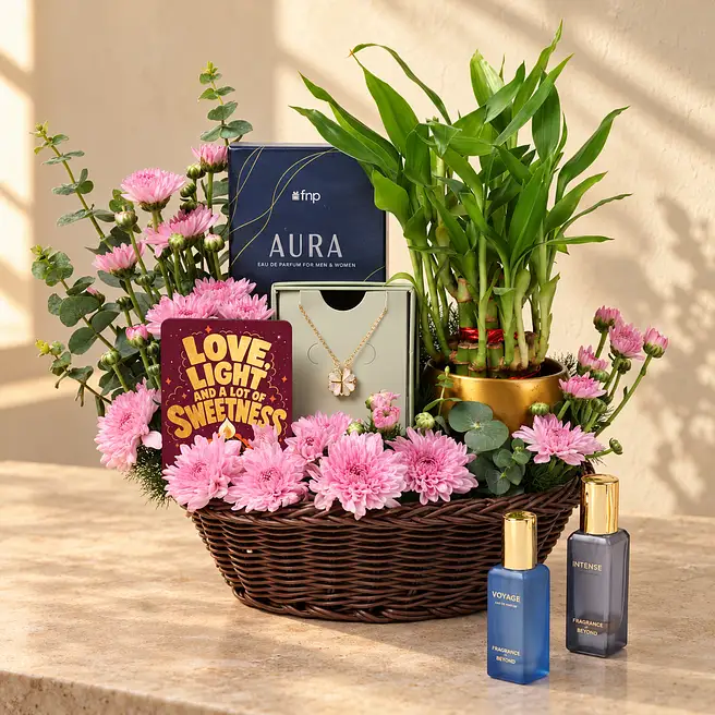 Blooming Aura & Prosperity Gift Basket