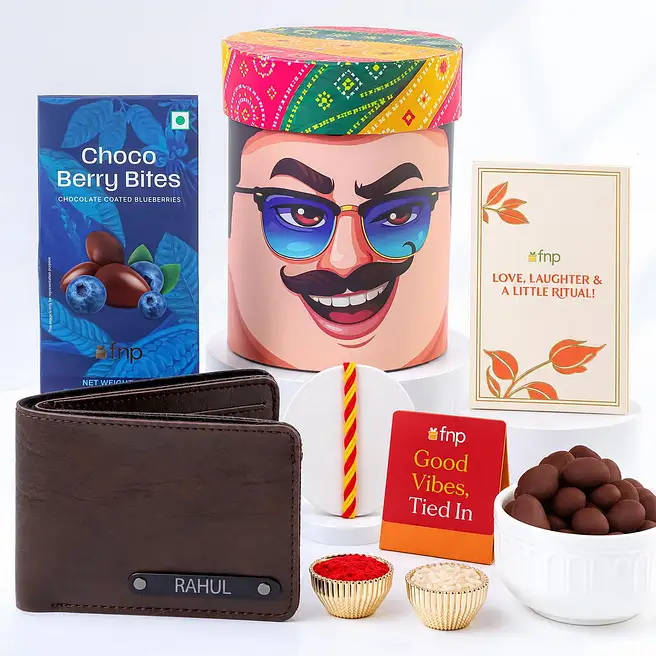 Personalized Wallet Bhai Dooj Hamper with Choco Berry