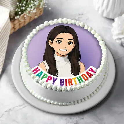 Ghibli Inspired Pineapple Eggless Photo Cake 500g-picture-13