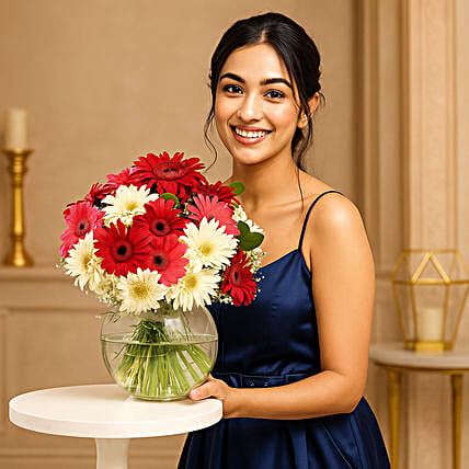 Colourful Gerbera Bloom Bowl