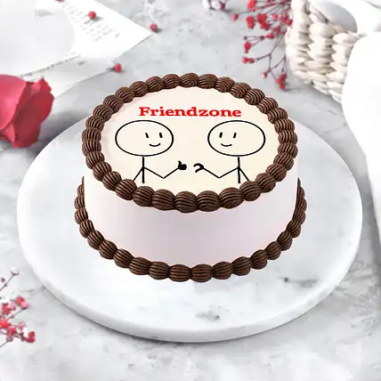 Quirky Friendzone Chocolate Bento Cream Cake-image-24