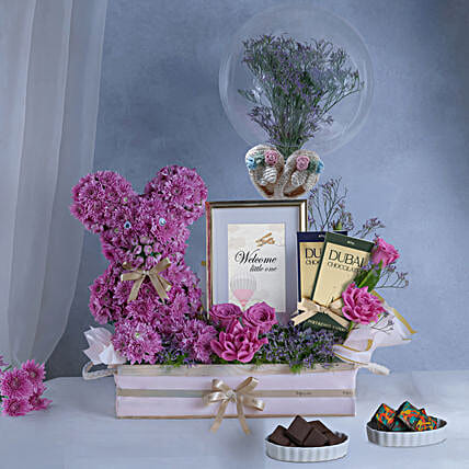Purple Daisy n Rose Luxe Crate Gift