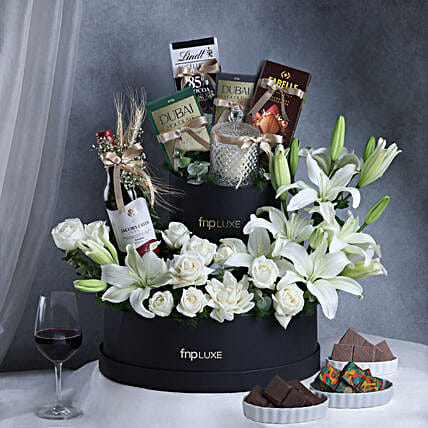 White Lilies n Roses Luxe Celebration Box