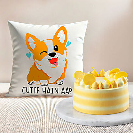 Butterscotch Bento Cake N Comfy Cushion Gift