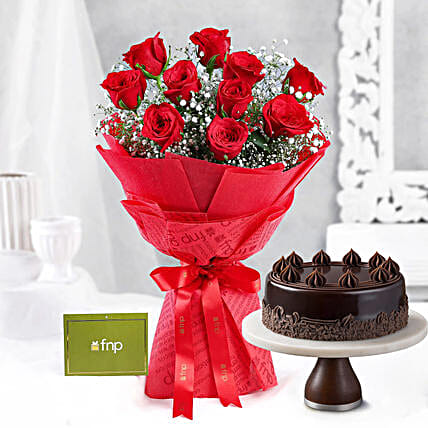 Truffle Bento Cake N Scarlet Roses