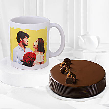 Truffle Eggless Cake N Custom Magic Mug