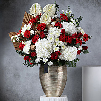 Ruby N White Bloom Statement Vase