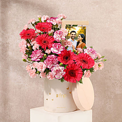 Purple N Pink Carnation Frame Gift