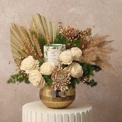 Xmas Forever Flower Candle Arrangement-image-2