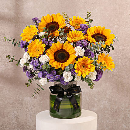 Sunflower Vibrant Bloom Vase