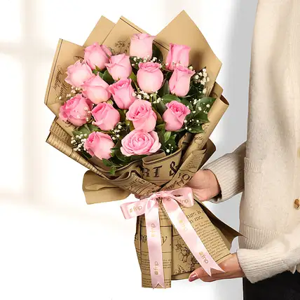 Valentines Blush Newspaper Rose Wrap-picture-16