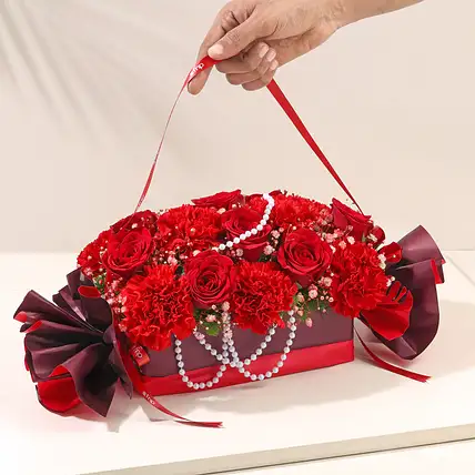 Ruby Love Pearl Accented Flower Wrap-picture-43