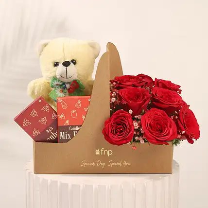 Valentine Scarlet Bloom N Teddy Combo-picture-41