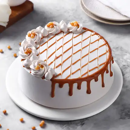 Caramel Crown Eggless Cake-image-42