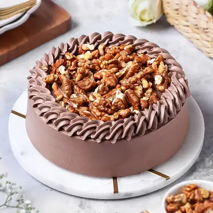 Crunchy Walnut Eggless Chocolate Cake-image-23