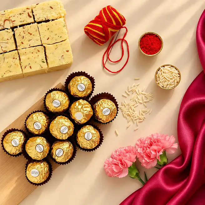 Happy Bhai Dooj Ferrero Rocher And Soan Papdi Combo