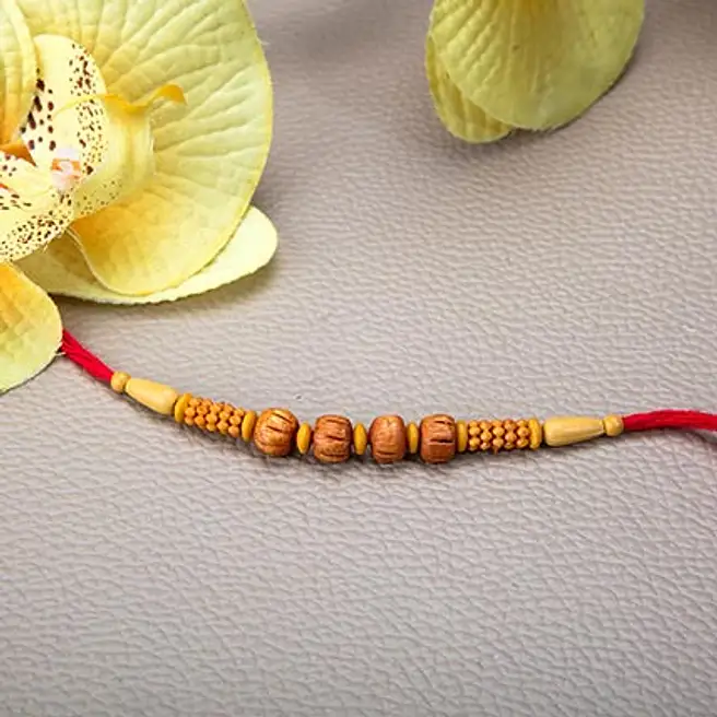 Pakistan Rakhi Wooden Beads Rakhi pakistan | Gift Wooden Beads Rakhi- FNP