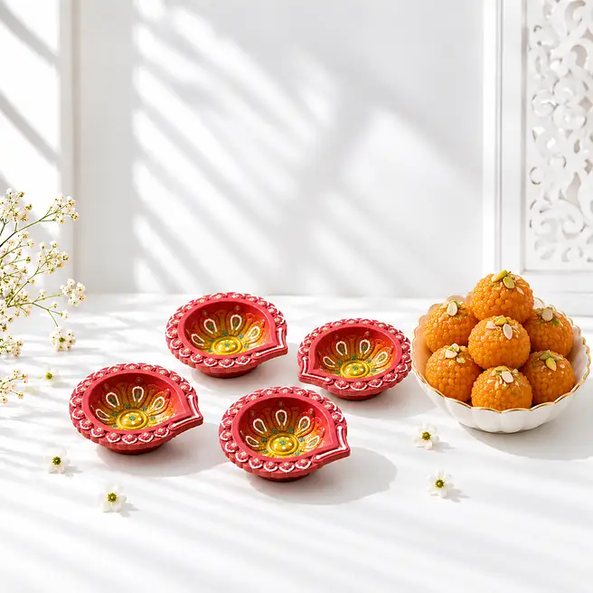 Motichoor Ladoo & Diya Festive Combo