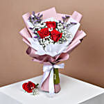 3 Red Roses Hand Bouquet