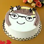 Cute Girl Chocolate Cake Eggless 1 Kg