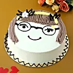 Cute Girl Chocolate Cake Eggless Half Kg