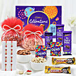 Set of 2 Pearl Rakhi With Celebrations N Dry Fruits