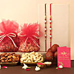 Set of 2 Pearl Rakhi With Rasgulla N Dry Fruits