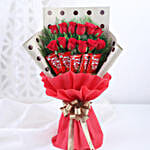 Red Roses Bouquet With Nestle Kitkat Chocolates