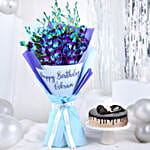 Personalised Birthday Bouquet N Chocolate Cake