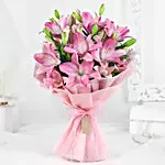 Pink lilies bouquet