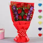 Red Roses and Dairy Milk Chocolate Bouquet
