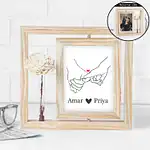 Personalised Minamalist Wooden Rotating Photo Frame