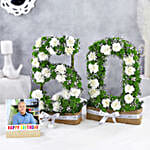 Personalised Birthday Frame N Carnations Arrangement