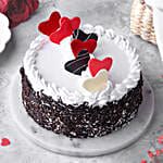 Eggless Black Forest Heart Cake