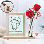 Personalised Rotating Photo Frame With Red Roses