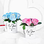 Blushing Roses In Personalised Couple Special Mugs