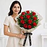 Elegant Vibes Red Roses Bouquet