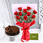 Magical Love Red Roses Bouquet Truffle Cake