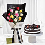 Young Love Colourful Bouquet Black Forest Cake