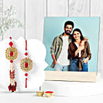 Beads Lumba Rakhi N Frame Combo