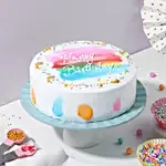 Festive Eggless Pineapple Cream Birthday Cake