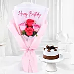 Angelic Rose Bouquet N Black Forest Birthday Bliss
