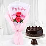 Angelic Rose Bouquet n Truffle Birthday Bliss