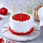 Celebration Red Velvet Swirl Candle Eggless Bento Cake