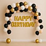 Classic Gold Birthday Celebration Balloon Decor