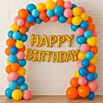 Pastel Chrome Birthday Balloon Arch