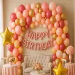 Soft Glam Birthday Balloon Backdrop