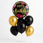Modern Metallic Birthday Balloon Decor