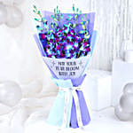Blue Orchid Personalised Floral Wrap Bouquet